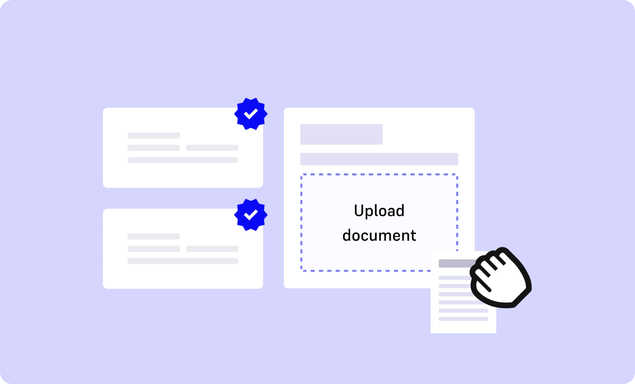 Uploading a document for electronic signature.